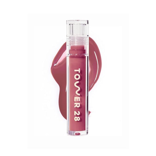 Tower 28 ShineOn Milky Lip Jelly, SESAME, Non-Sticky, Hydrating Vegan Lip Gloss in Milky Mauve, Apricot and Raspberry Seed Oil, Moisturizing, Clean, Cruelty Free-Velvo Beauty