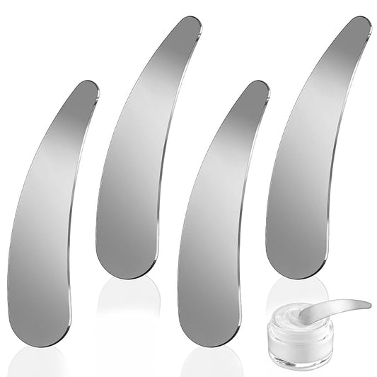 2Pcs Mini Metal Cosmetic Spatulas, Skincare SpatulaMixing and Sampling Makeup Beauty Tools for Skin Care Creams, Eye Cream, Essences Beauty Accessories(4PCS)-Velvo Beauty