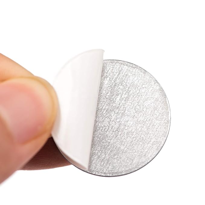 100Pcs Metal Stickers for Magnetic Palette Empty Eyeshadow Makeup Palette + Depotting Spatula (50Pcs Round + 50Pcs Square)-Velvo Beauty
