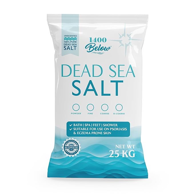 LA Salt Co.'s 100% Pure and Natural Dead Sea Salt Bulk 55 lb bag, Fine Grain-Velvo Beauty