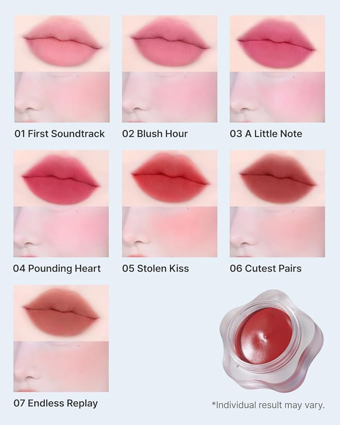 DEARMAY Pure Falling Mood Lip Pot No. 04 Pounding Heart 0.23 Oz. Vegan Lip Stain Lip & Cheek Multi-Use Tint With Hydrating Formula for Smooth Soft Blend Without Dryness or Fine Lines, Korean Makeup-Velvo Beauty