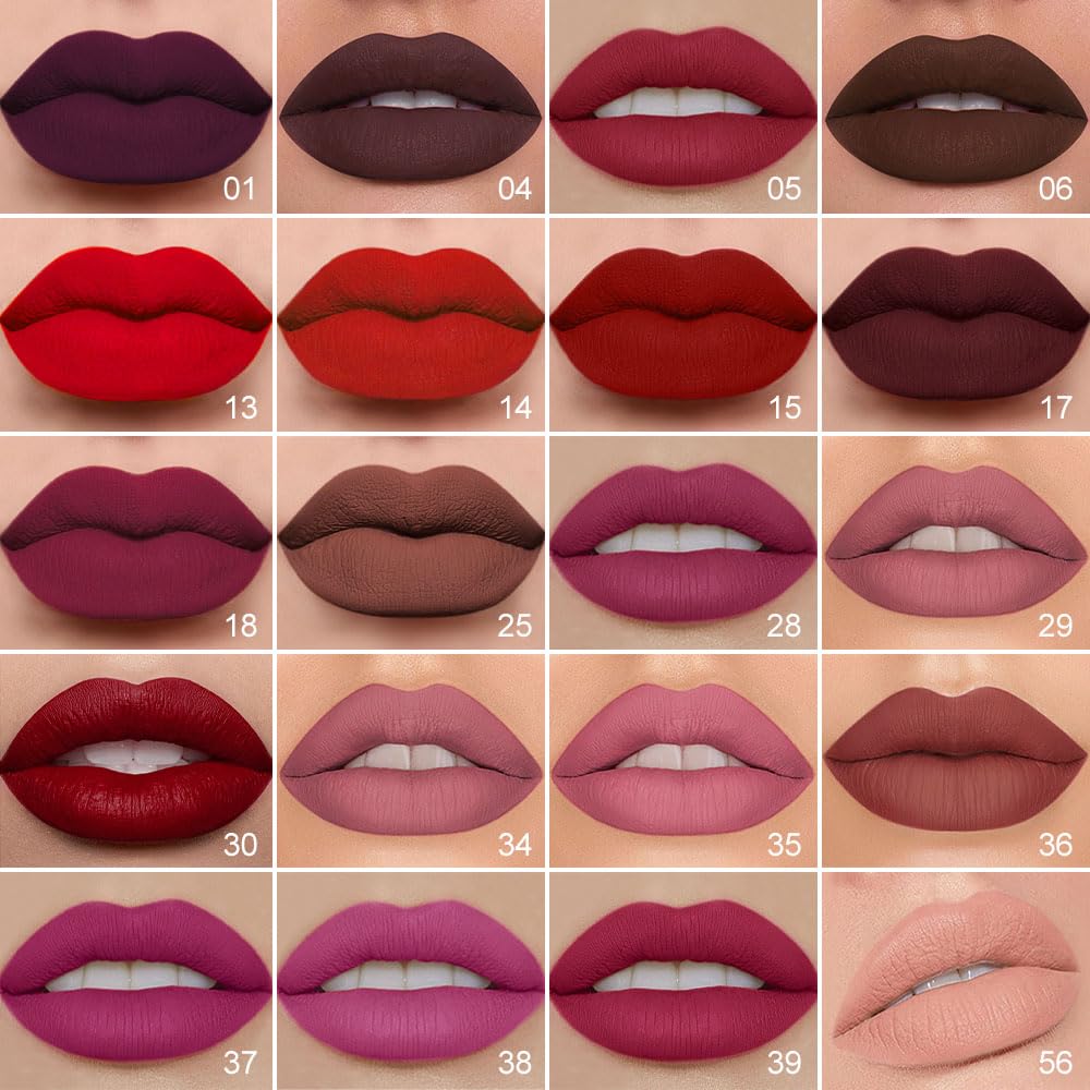 evpct 1Pcs Bright Pure Nude Pink Matte Lip Liner and Liquid Lipstick Stain Makeup Set for Women, Nude Long Lasting Smudge Proof Lipstick labiales matte mate larga duracion listip 24 hours originales-Velvo Beauty