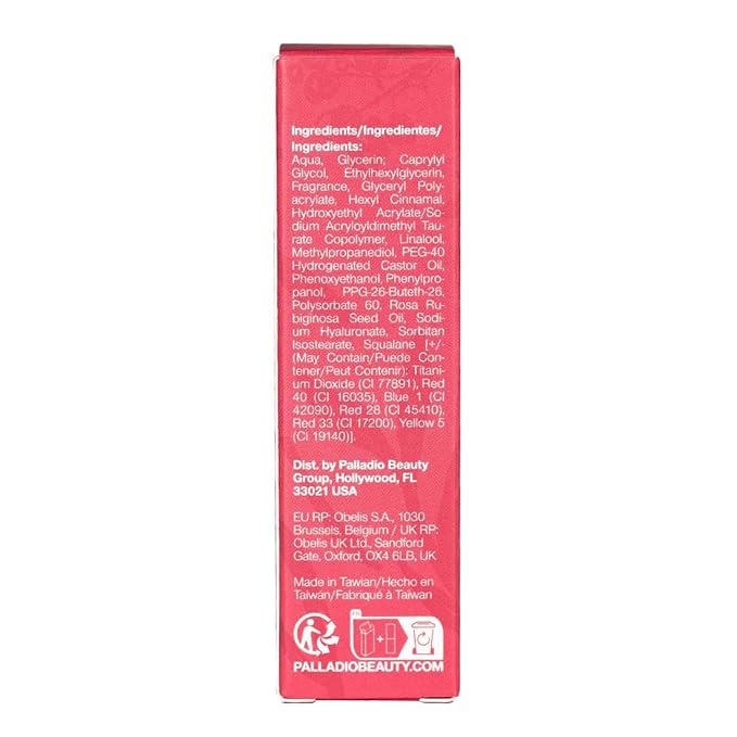 Palladio Jelly Tint, Liquid Stain for Cheeks & Lips, Vivid Color Lip Stain, Lightweight Non-Sticky and Transfer-proof, Natural Finish Makeup, Strawberry Sugar-Velvo Beauty