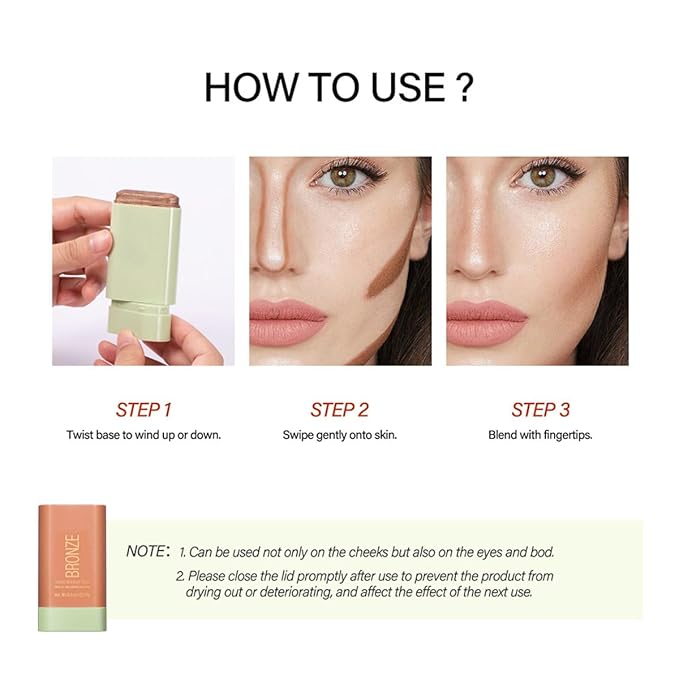 Multi-Purpose Makeup Blush Stick, 3-in-1 Beauty Tinted Solid Blush Stick For Cheeks, Lips And Eyes Waterproof Natural Cream Blush Stick With Long-Lasting Moisturizing Formula (#2Soft Glow)-Velvo Beauty