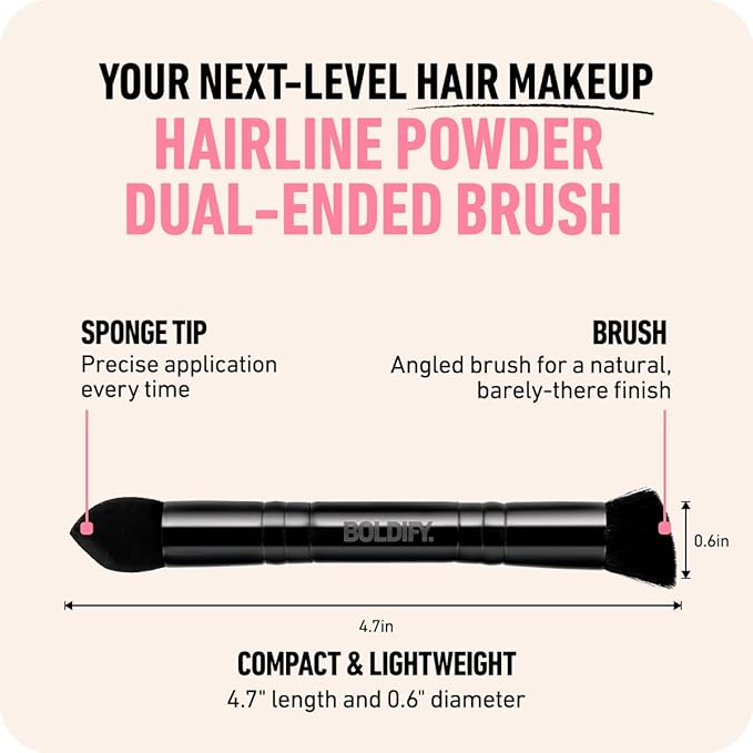 BOLDIFY Dual-Ended Hairline Powder Brush - Precision Makeup Brush Set with Sponge Tip for Seamless Blending - Ideal as a Concealer Brush, Hair Contour Brush, and Root Touch Up-Velvo Beauty