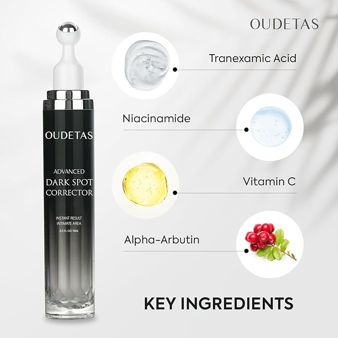 Dark Spot Remover for Face: Remove Sun & Age Spot Corrector – Melasma & Hyperpigmentation Brightening Serum for Body(Hand Leg Arm) – Brown Skin and Freckles Removal Treatment with Roller 15ml-Velvo Beauty
