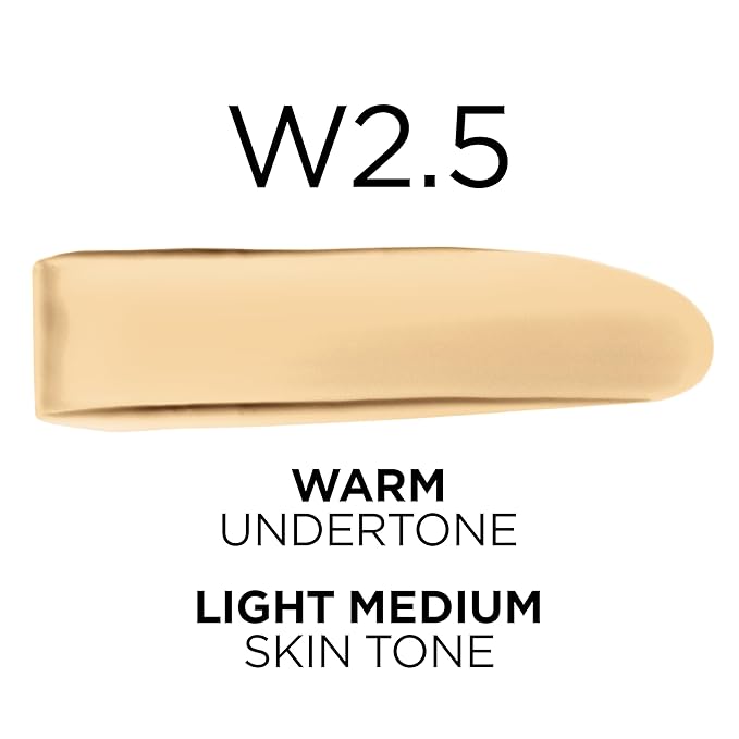 L'Oreal Paris True Match Super-Blendable Foundation, Medium Coverage Liquid Foundation Makeup, W2.5, Light Medium, 1 Fl Oz-Velvo Beauty