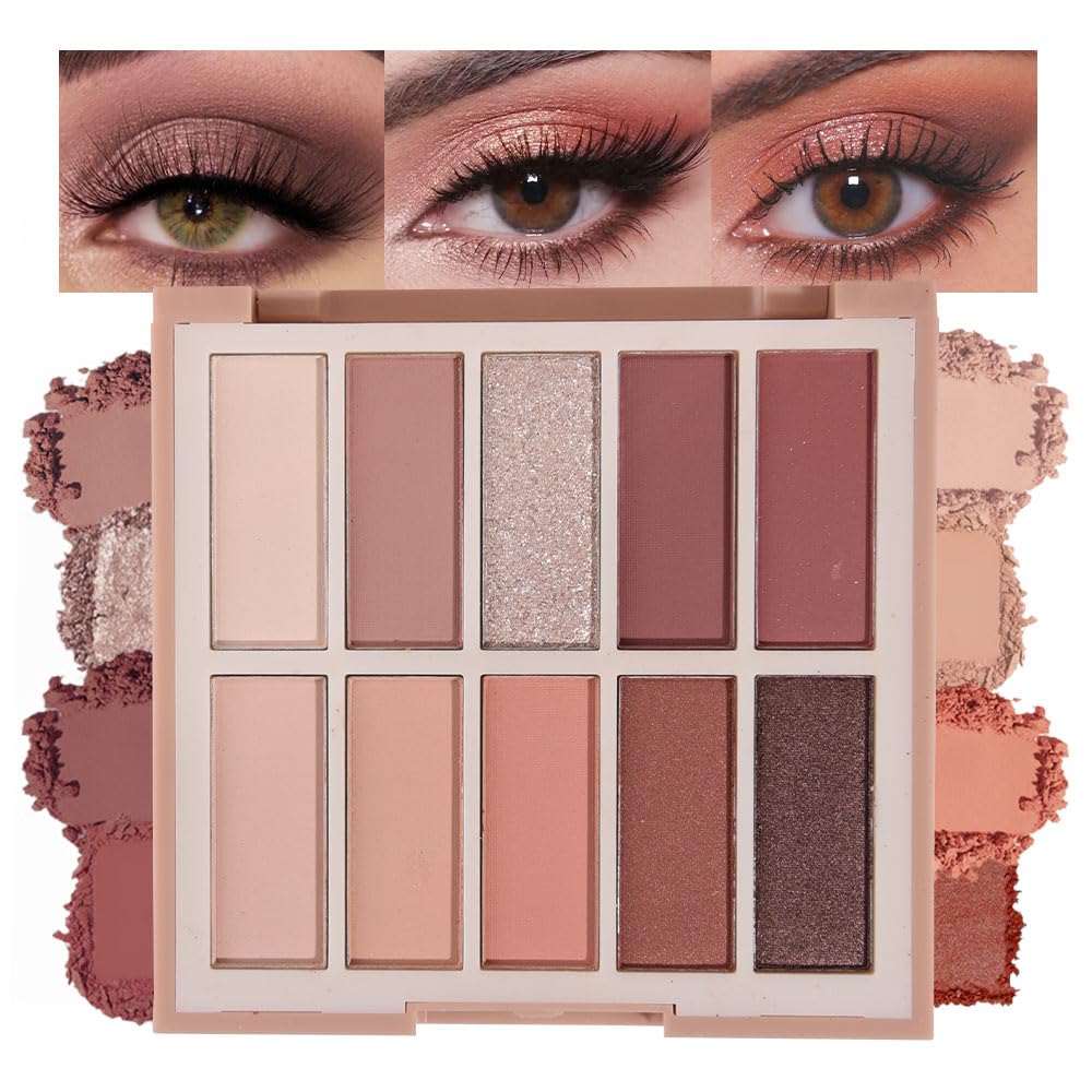 Neutral Natural Eye Shadow Palette,Matte Nude Pink Brown Naked Cream Eyeshadow Palette,Make Up Pallets for Women Natural Eyeshadow for Eyes Long Lasting Naturing-Looking-Velvo Beauty