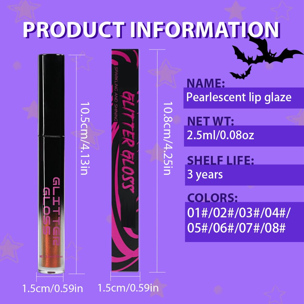 Golden Brown Metallic Lipstick for Women,Glitter Sparkling Liquid Lipstick,Long Lasting Waterproof Lightweight Comfortable Non-Drying Bold Dark Lip Gloss for Gothic Stage Makeup,Vegan-Velvo Beauty