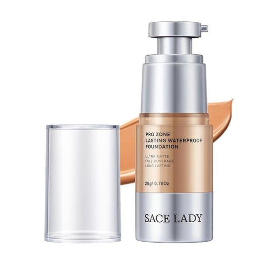 Ultra Matte Liquid Foundation Makeup, Full Coverage Shine Free Foundation Cream for Oily Skin, Waterproof Natural Face Foundation Make-Up Lasts Up to 24HR, 0.7Oz (#04)-Velvo Beauty