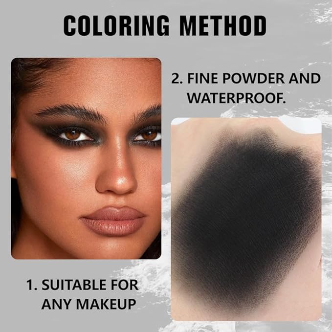 Dark Black Matte Eyeshadow – Smoked Eye Shadow, Daily Waterproof Long-Lasting Eyeshadow Powder Palette for Women Neutral Eye Makeup sombras para ojos (04)-Velvo Beauty