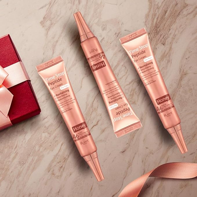 THE PLANT BASE Time Stop Peptide Eye Cream for Face 30ml | Rose 36% + Honey 10% + Peptide | Wrinkle Cream | Revitalizing | Extra Firming | Radiant Finish | Skin Refining | So radiant-Velvo Beauty