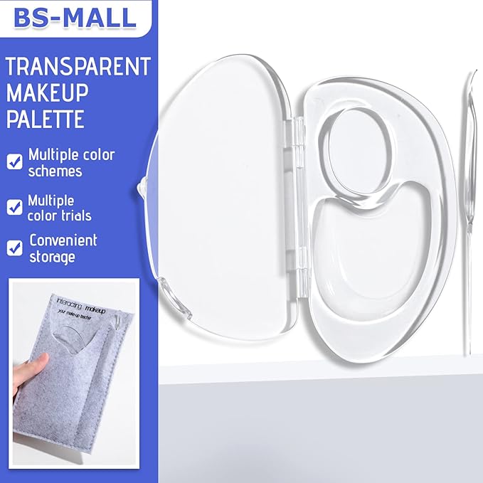 BS-MALL Makeup Mixing Palette Acrylic Mixing Tray with Spatula Artist Tool for Mixing Cosmetic/Nail Polish/Pigment Blending-Velvo Beauty