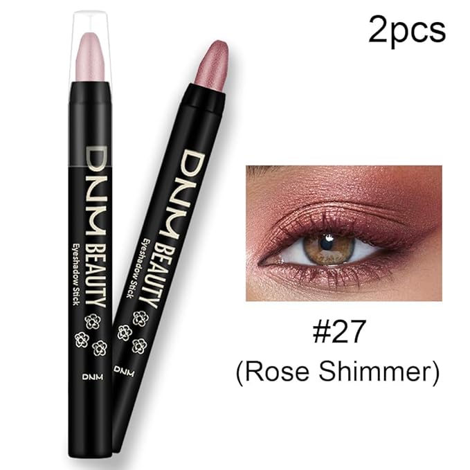 evpct 2Pcs Cream Eyeshadow Sticks Set for Eyes Waterproof, Rose Shimmer Matte Eye shadow Stick Pencil Pen Bulk sombras en crema para ojos 27+27-Velvo Beauty
