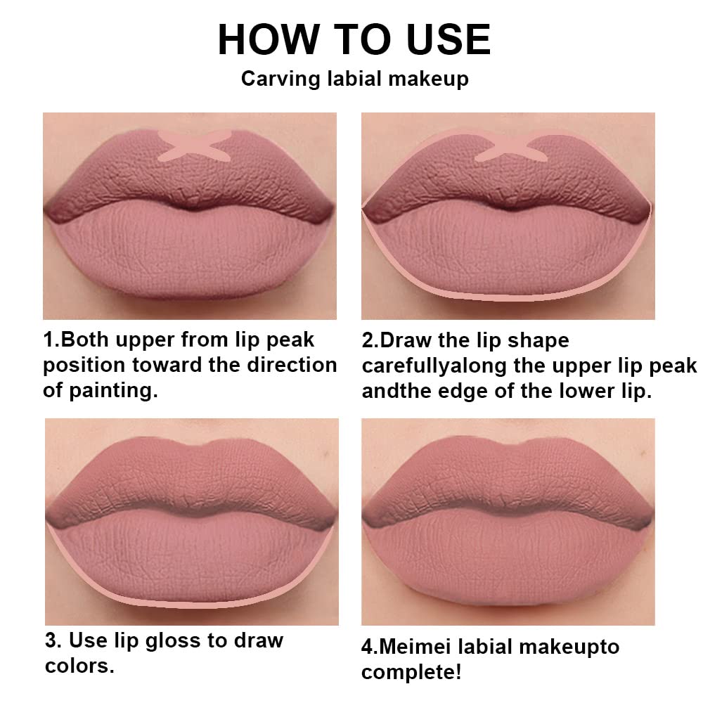 evpct 2Pcs Mauve Nude Neutral Color Lip Liner and Matte Lipstick Makeup Sets Vegan Lipstick Lip Liner and Gloss Set Lip Stain Long Lasting Waterproof 24 34#-Velvo Beauty