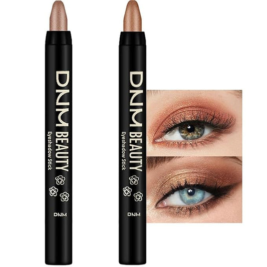 evpct 2Pcs Cream Eyeshadow Sticks Set for Eyes Beige Gold & Bronze Gold Shimmer Eye Crayon Shadow Brightener Stick Pencil Pen Bulk sombras en crema para ojos 05+15-Velvo Beauty