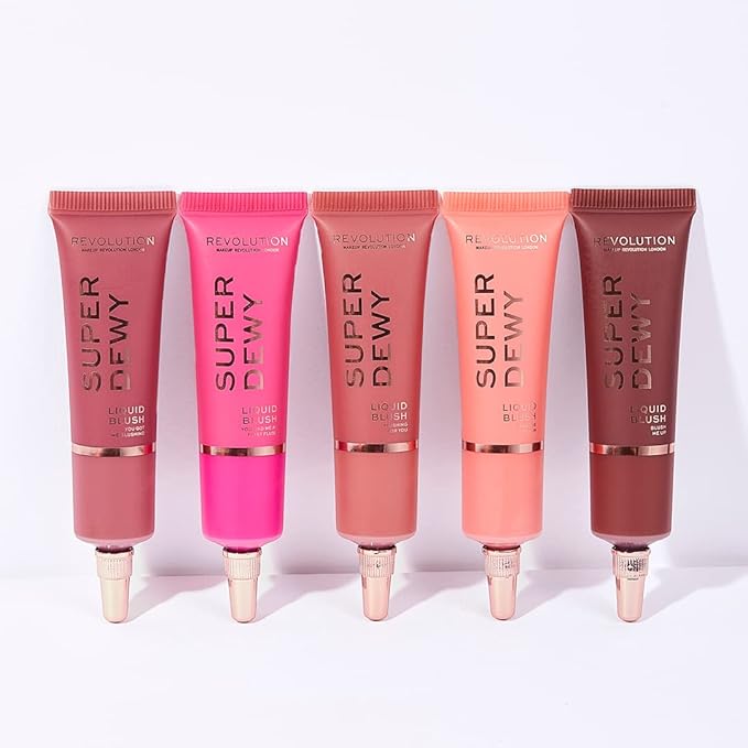 Makeup Revolution Superdewy Liquid Blush, Lightweight Buildable & Blendable Blusher for Cheeks, Ultra Pigmented, Vegan & Cruelty Free, Blushing In Love, 0.5fl.oz-Velvo Beauty