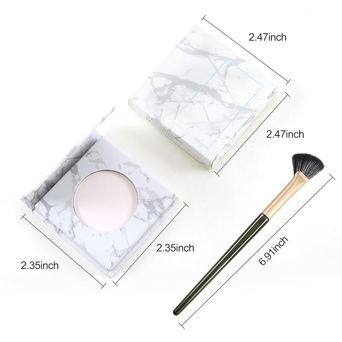 Erinde Face Highlighter Palette, Matte Face Illuminator Palette, Natural Glow Finish, Nude Beige Smooth Baked Powder, Lightweight Blendable Highlighter Makeup, 04 Bright White-Velvo Beauty