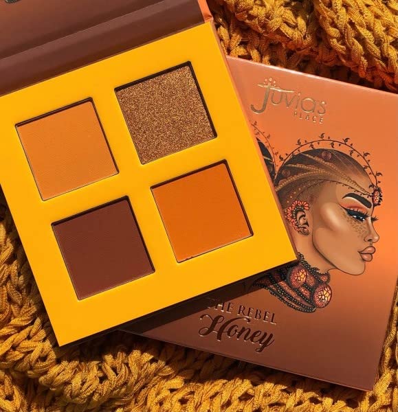 Juvia's Place Rebel Quad Honey Eyeshadow Palette - Professional Eye Makeup, Pigmented Eyeshadow Palette, Makeup Palette for Eye Color & Shine, Pressed Eyeshadow Cosmetics, Shades of 4-Velvo Beauty