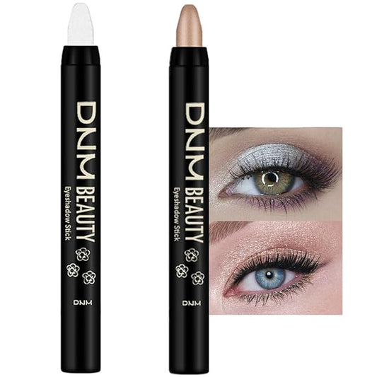 evpct 2Pcs Cream Eyeshadow Sticks Set for Eyes Pearl White & Mocha Beige Shimmer Eye Crayon Shadow Brightener Stick Pencil Pen Bulk sombras en crema para ojos 01+14-Velvo Beauty