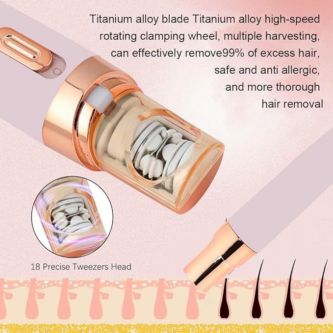 Epil Pro 3.0 Women Face Epilator 2025 New - 2-in-1 Rechargeable Facial Hair Removal for Women, IPX5 Waterproof Epilator with 3 Eyebrow Trimmers,Beauty Removal for Woman(1PC-Pink)-Velvo Beauty