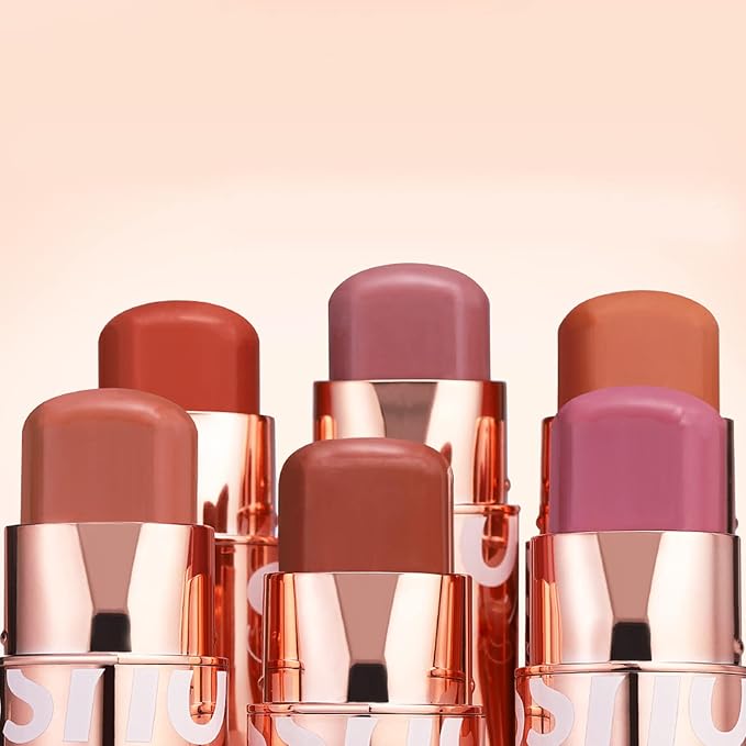 Cream Blush Stick for Cheeks Makeup, Waterproof Face Blush Stick Multi-Use Lip and Cheek Tint, Matte Finish Easy to Blend Lightweight Natural Cream Blusher Makeup for All Skin Tones-Orange-Velvo Beauty