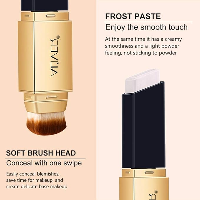 2 IN 1 Design Foundation & Brush, Face Makeup Foundation, Portable Makeup Concealers, Color Changing Foundation, Concealer Cover Concealer-Velvo Beauty