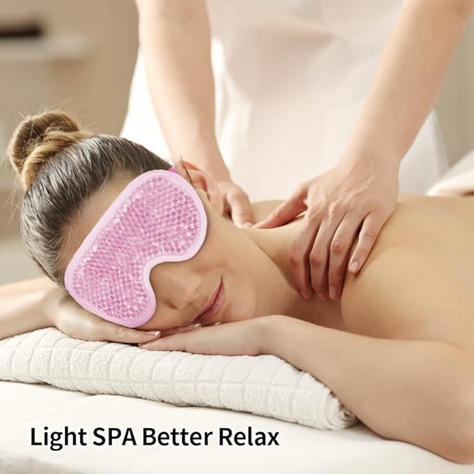 Cooling Eye Mask Gel Eye Mask Reusable Cold Eye Mask for Puffy Eyes, Eye Ice Pack Eye Mask with Soft Plush Backing for Dark Circles, Migraine, Stress Relief-Velvo Beauty