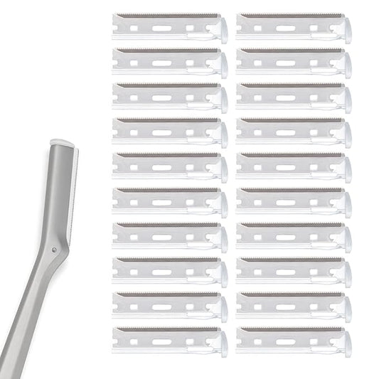 Facial Razor Replacement Blades Be suitable for Twee zerman Stainless steel blade 20 Count (Pack of 1)-Velvo Beauty