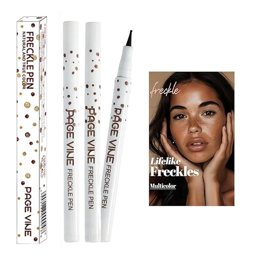 2 Pack Freckle Pen,Liquid Face Fake Freckles Makeup Pen to Create Natural Freckle Makeup and Freck beauty,Fake Freckles Waterproof for Lifelike Sunkissed Makeup,Mole Pen(02Medium+04Espresso)-Velvo Beauty