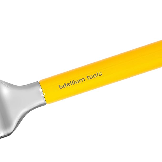 Bdellium Tools Professional Makeup Brush - Studio Series 971 Large Slanted Double Dome Blender - With Soft Synthetic Fibers, For Quick & Easy Application and Blending (Yellow, 1pc)-Velvo Beauty