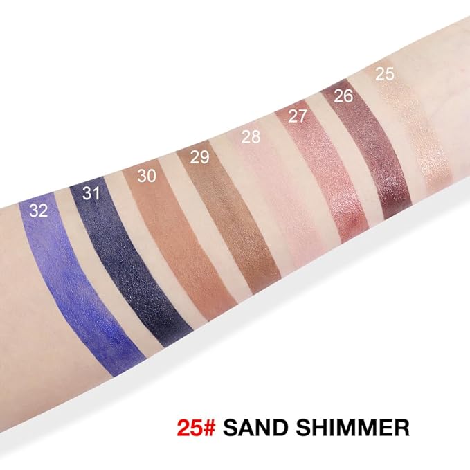 evpct Sand Shimmer Cream Eye Shadow Brightener Sticks Set for Eyes, Sand Matte Pencil Eye shadow Applicator Stick Pen Palette Makeup Waterproof sombras en crema para ojos 25#-Velvo Beauty