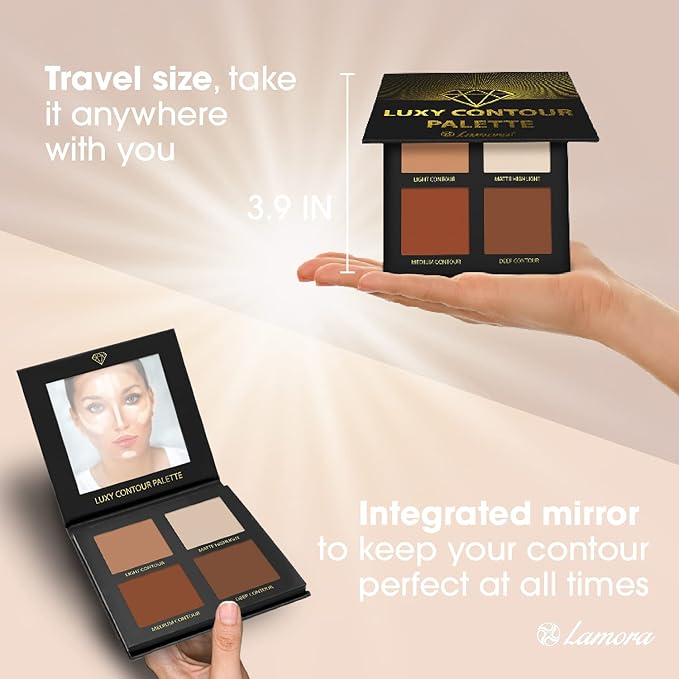 Contour Palette Powder Contour Kit - Contouring Makeup Palette With Mirror - 4 Highly Pigmented Matte Colors For Contouring And Highlighting - Vegan, Cruelty Free And Hypoallergenic-Velvo Beauty