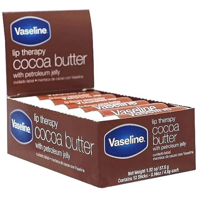 Vaseline Lip w/o Backer Card Cocoa - 12 Pack Box-Velvo Beauty