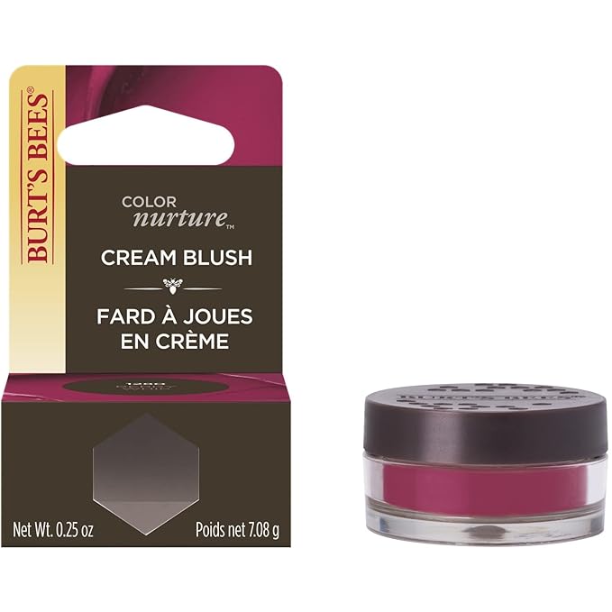 Burt's Bees Color Nurture Moisturizing Cream Blush with Vitamin E, Berry Whip, 0.25 Ounce-Velvo Beauty