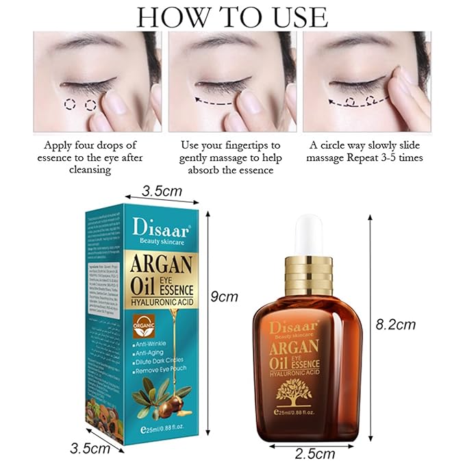Argan Oil Eye Essence Hyaluronic Acid Anti-Wrinkle Anti-Aging Remove Eyes Pouch 25ml/0.88fl.oz-Velvo Beauty