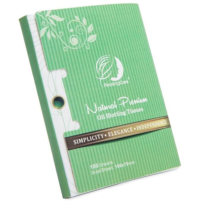 Natural Green Tea Oil Absorbing Tissues - 100 Counts, Premium Face Oil Blotting Paper - Take Only 1 Piece Each Time Design - Large 10cmx7cm Oil Absorbing Sheets, No Waste and Easy to Carry in Pocket!-Velvo Beauty