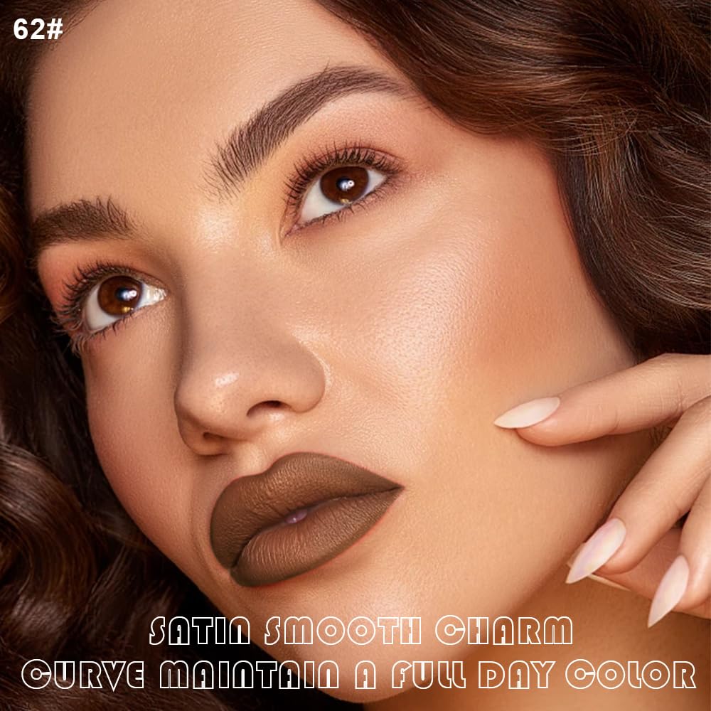 evpct 2Pcs Nude Matte Lip Liner and Lipstick Combo Set for Women, Nude Lip Combo Set Liquid Lips Stick Gloss and Lipliner Stains Set Long Lasting Waterproof, Lips Makeup 24 Hours labiales originales-Velvo Beauty