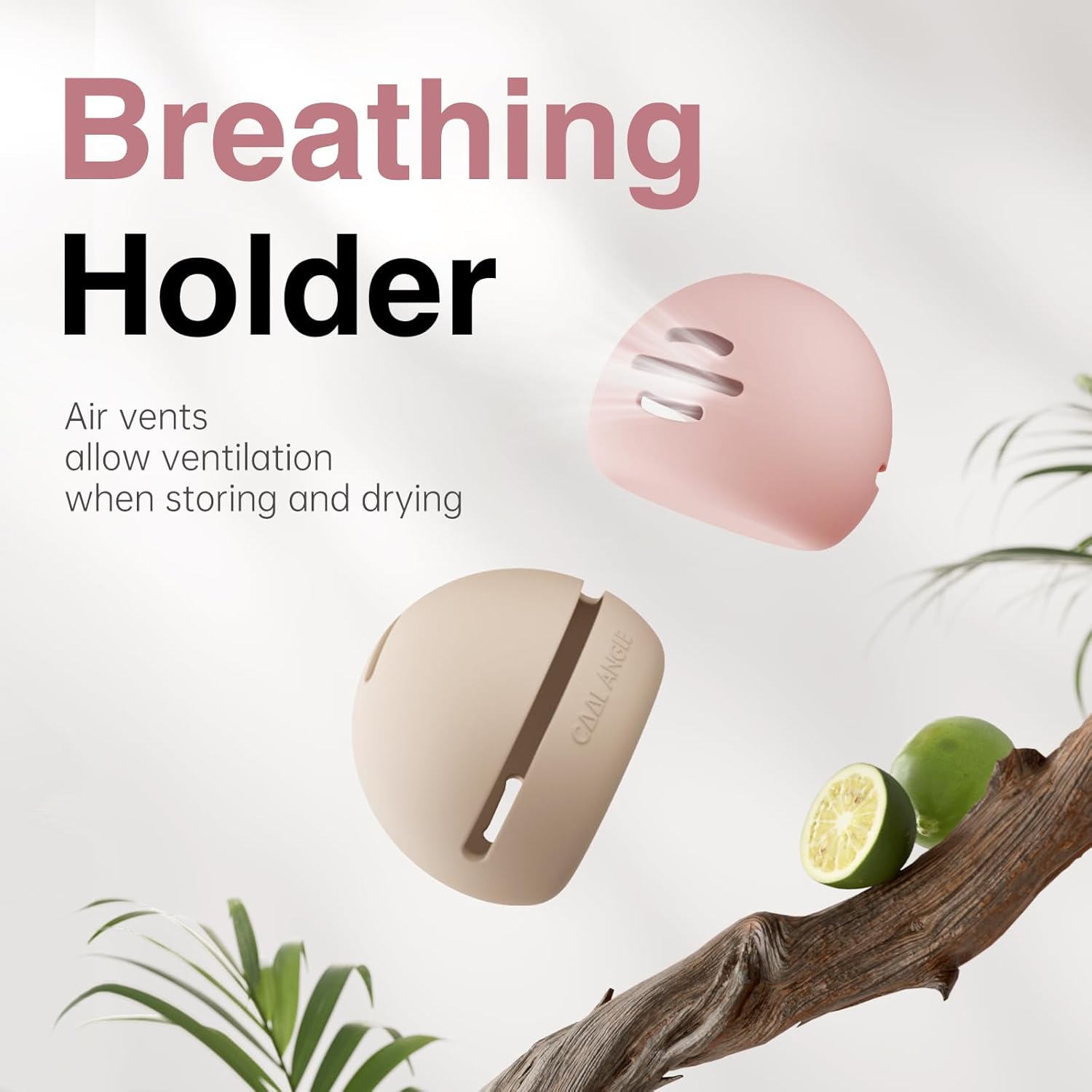 Makeup Sponge Holder Silicone Beauty Sponge Holder Makeup Blender Case for Travel 2 in 1 Stand Storage For Quick Drying Khaki-Velvo Beauty