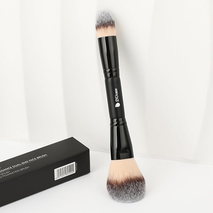 DUcare Powder Brush Foundation Brushes Double Ended Blush Setting Brush for Rounded Taperd Liquid, Cream, Powder,Blending, Buffing-Velvo Beauty
