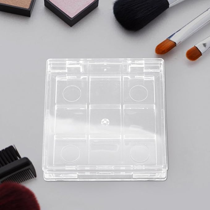 Healifty 2pcs Empty Lipstick Palette 9 Grids Diy Eyeshadow Powder Blush Lipstick Palette Empty Highlighters Container for Women-Velvo Beauty