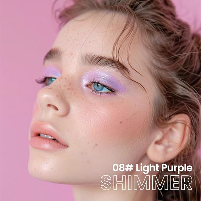 evpct Light Purple Shimmer Cream Eye Shadow Brightener Sticks Set for Eyes, Light Purple Shimmery Matte Pencil Eye shadow Applicator Stick Pen Palette Makeup Waterproof sombras en crema para ojos 08#-Velvo Beauty