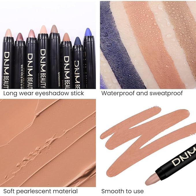 evpct 2Pcs Cream Eye Shadow Brightener Sticks Set for Eyes, Caramel Matte Pencil Eye shadow Applicator Stick Pen Palette Makeup Waterproof sombras en crema para ojos 30+30-Velvo Beauty