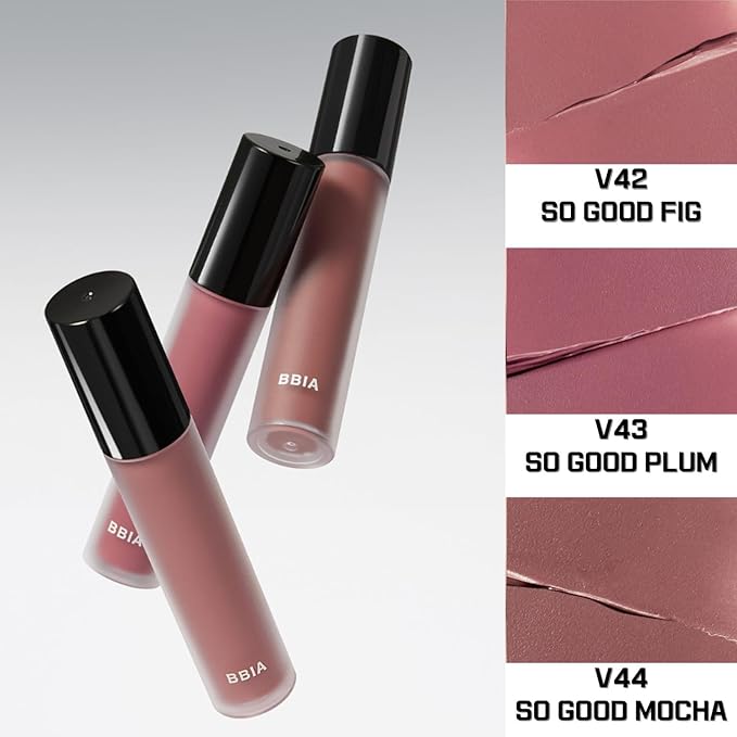 BBIA Last Velvet Tint - Soft & Creamy Matte Finish Lip Stain, Blur Effect with Velvety Texture, Long-Lasting, High Pigment, Lightweight, Non-Drying, Vegan, Korean Lip Makeup (V43 SO GOOD PLUM)-Velvo Beauty