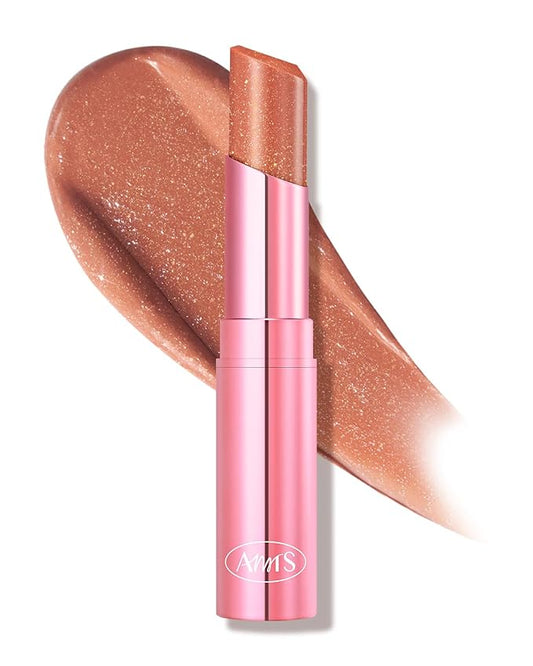 AMTS Tinted Lip Balm - Slip | Hydrating Glitter Lipstick | Pearl Shimmering Daily Lip Makeup for dry, cracked, chapped lips | korean beauty Moisture Lip Tint-Velvo Beauty