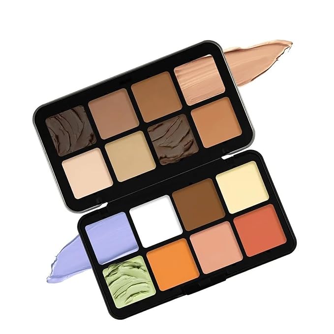 16 Color Corrector Concealer Foundation Palette Cream Set, Orange Green Peach Color Correcting Camouflage Makeup Cream Contour Palette with 11Pcs Makeup Brush Kit for Dark Circles Dark Spots-Velvo Beauty