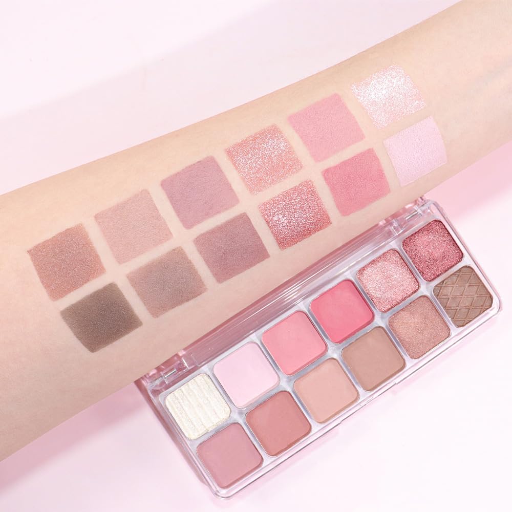 AMY'S DIARY 12Color Light Pink Purple Eyeshadow Palette, Long-Lasting, and Highly Pigmented. Elevate Your Eye Makeup– Unleash Your Unique Style (10#)-Velvo Beauty