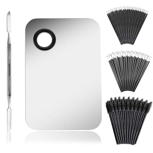 Makeup Palette Cosmetic Palette with Spatula Tool and 100 PCS Makeup Applicators Kit Include Mascara Wands, Lipstick Applicators, Fine Eyeliner Brush-Velvo Beauty