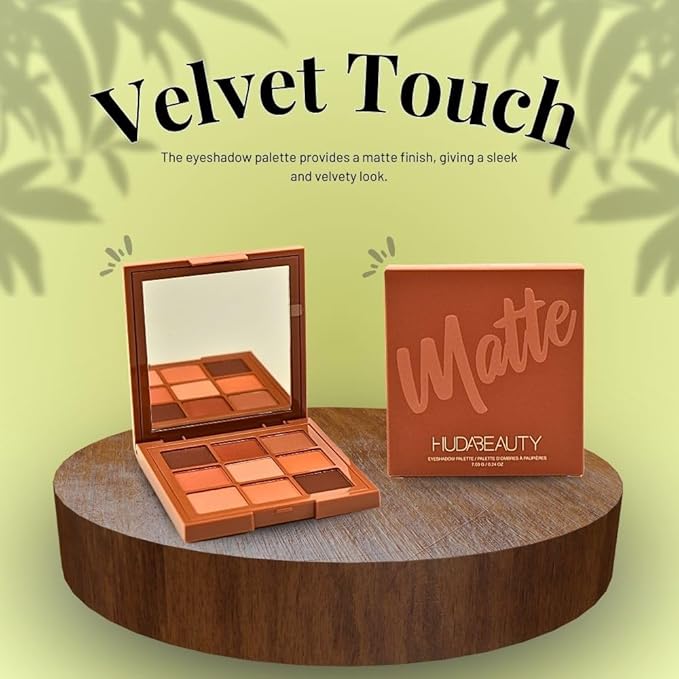 HUDA BEAUTY Matte Obsessions Eyeshadow Palette Warm Matte Obsessions-Velvo Beauty