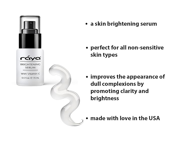 RAYA Brightening Serum (517) | Brightening and Color Restoring Facial Treatment for All Non-Sensitive Skin | Made with Vitamin-C and Vitamin-A-Velvo Beauty